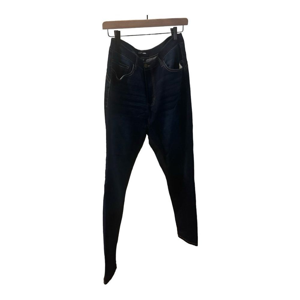 Fashion Nova High Waisted‎ Dark Wash Skinny Jeans Stretchy Denim Size 13